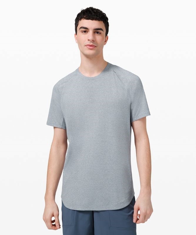 Lululemon Short Sleeve Tops Website Online Shopping - Chambray / White Mens  Drysense Training Short Sleeve Shirt