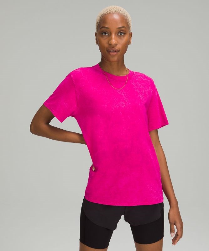Buy Lululemon T-Shirts On Sale - Cloudy Wash Ripened Raspberry