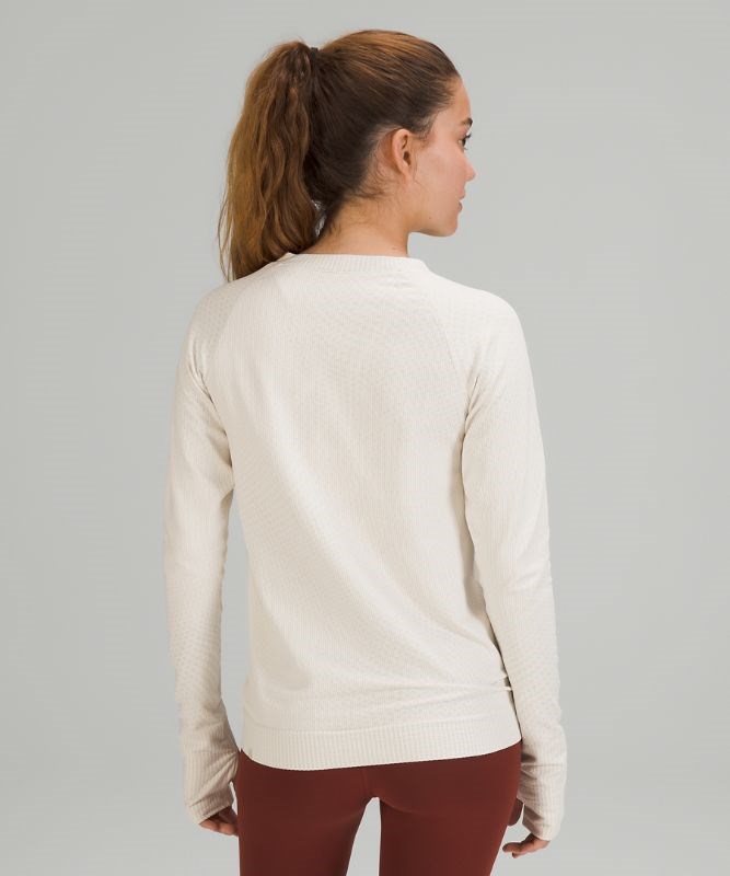 LULULEMON EBB TO STREET LONG SLEEVE SHIRT WHITE OPAL SIZE 12