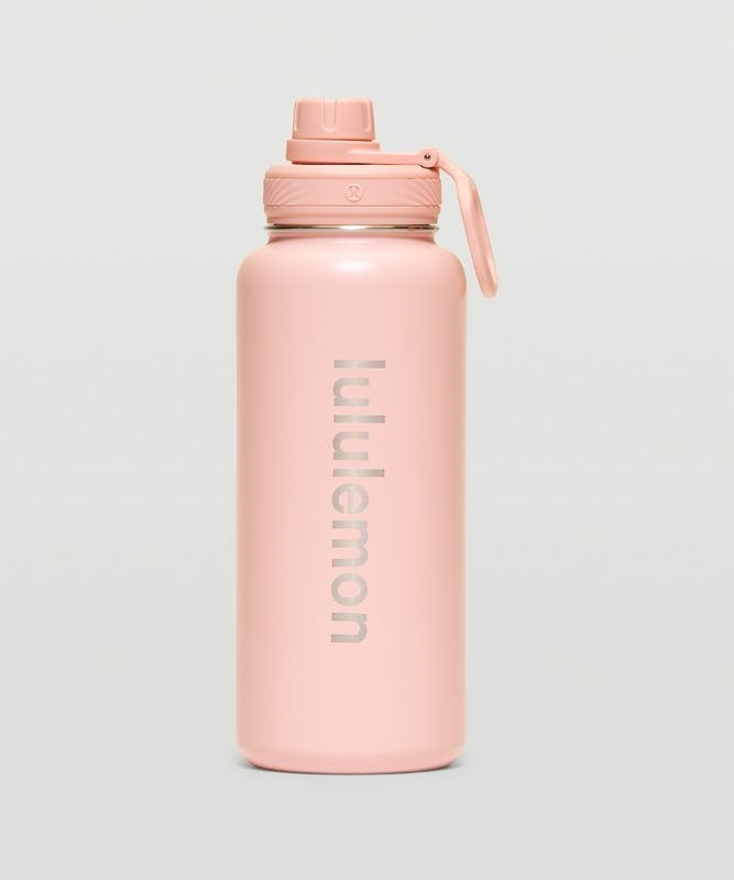 Lululemon Water Bottles For Sale Cheap - Pink Mist Accessories Back to Life  Sport Bottle 32oz