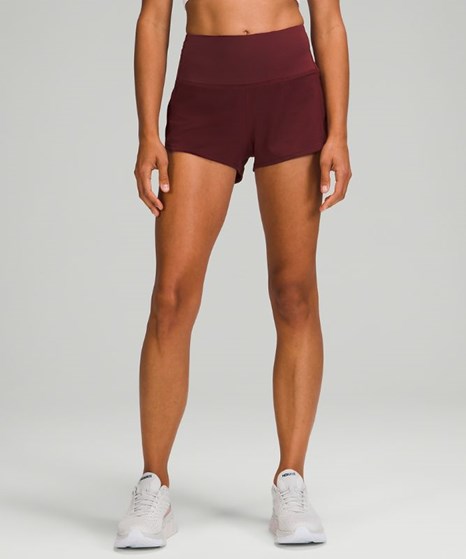 Lululemon Speed Up MR Short 4 Lined Clearance South Africa - Dark Red  Womens Shorts